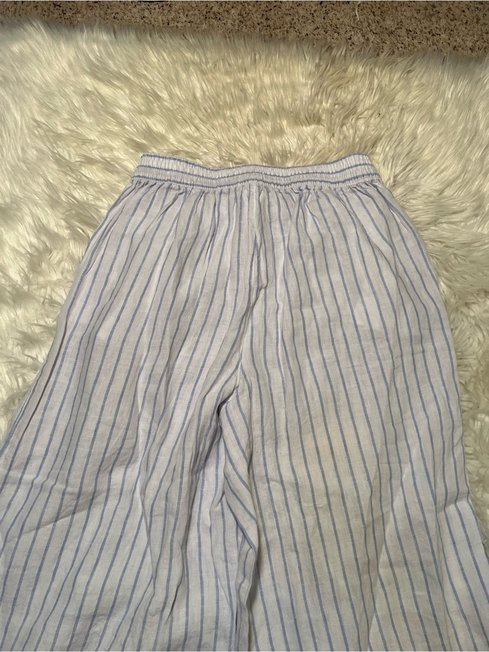 Martha Stewart Collection Women's Size Large Pull On Wide Leg Pant White Blue - Picture 6 of 9